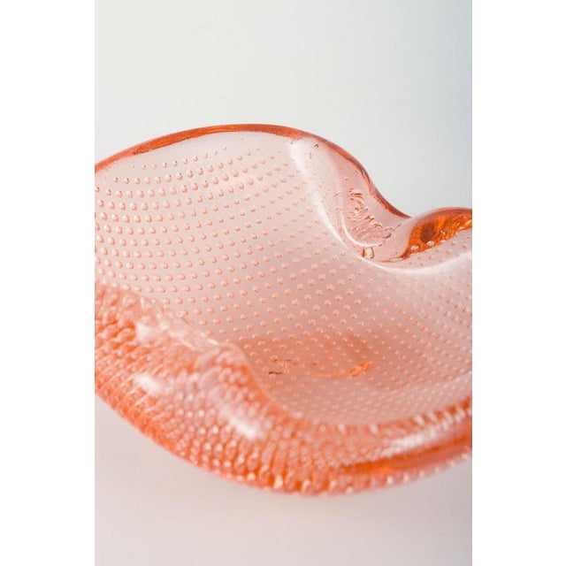 Murano Glass Bowl in Pink with Bubble Decoration, 1960s For Sale - Image 3 of 5