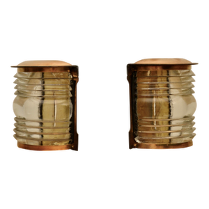 Mid Century Copper and Ribbed Glass Bookends- a Pair