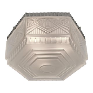 1930s French Art Deco Flush Mount by Georges Leleu France - 2 Available For Sale