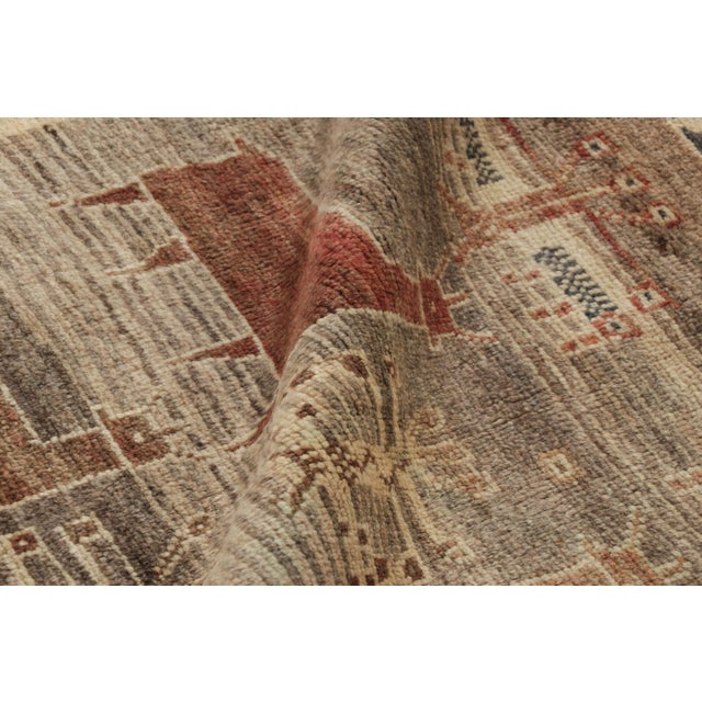 Beige Vintage Gabbeh Persian Rug With Beige-Brown Animal Pictorials - Rug & Kilim For Sale - Image 8 of 9