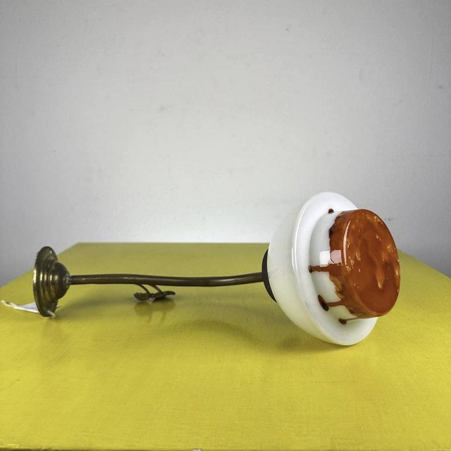 White Vintage Wall Light in Opaline Glass For Sale - Image 8 of 9