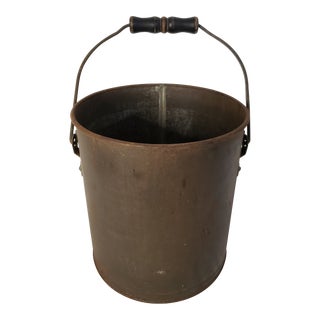 Antique 19th Century Steel Fire Side Bucket / Kindling Pail For Sale