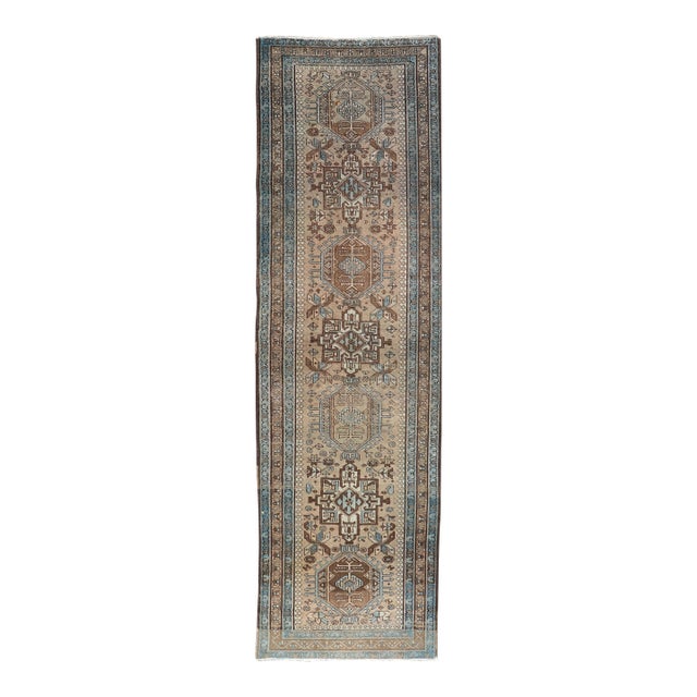 Karadjeh Vintage Runner With Multi-Medallion Design 3'1 X 11'6 For Sale