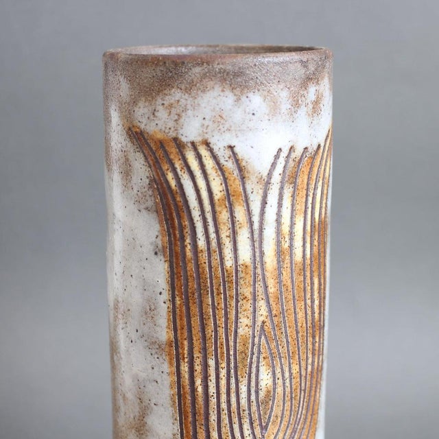 Beige Vintage Ceramic Decorative Vase by Alexandre Kostanda, 1960s For Sale - Image 8 of 17