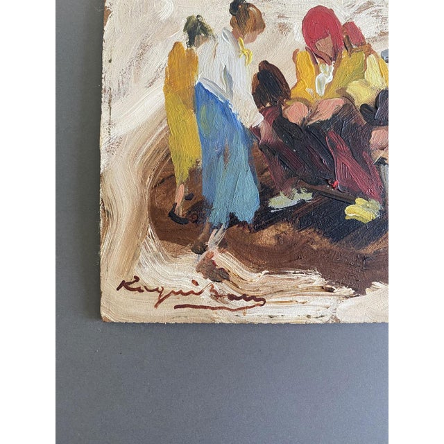Post-Impressionist Artist, Scene with Figures, 1978, Oil Painting For Sale - Image 7 of 12