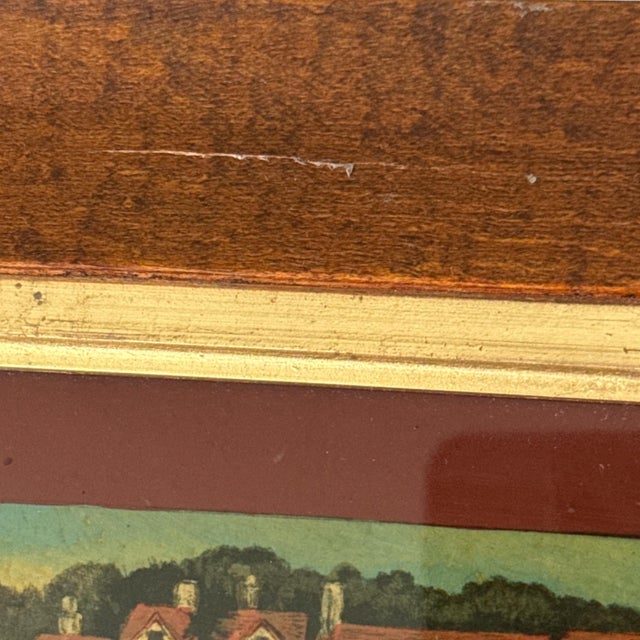Maroon Antique English Chromolithographs in Maple Frames - Hunting Incidents Series - A Pair For Sale - Image 8 of 9