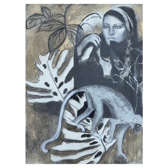 Zofia Misiak, A Walk in the Zoo, 2020, Crayon and Gouache on Paper For Sale