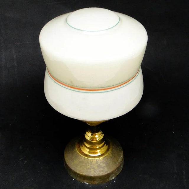 Beige Art Deco Style Pendant Lamp, Poland, 1950s For Sale - Image 8 of 11
