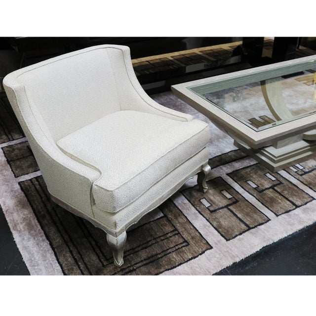 1940s Vintage French Silver Leaf Lounge Chairs- A Pair For Sale - Image 9 of 12