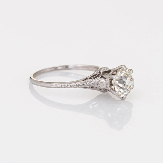 Art Deco Vintage Art Deco GIA 1.55ct Diamond Ring Engagement Platinum Jewellery size 6.25 For Sale - Image 3 of 7