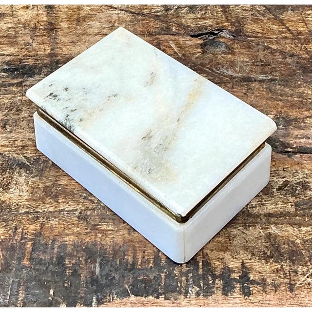 Vintage Stone and Metal Trinket Box For Sale - Image 11 of 12