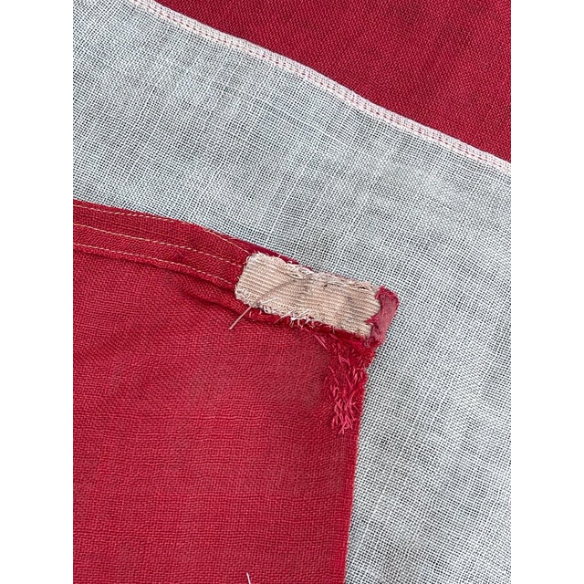 American Large Antique American Flag 48 Star Wool With Sewn Stars and Stripes With Wonderful Old Repairs Rare. 12x8’ For Sale - Image 3 of 7