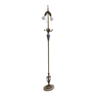 Antique Floral Bouquet Standing Pole Floor Lamp For Sale