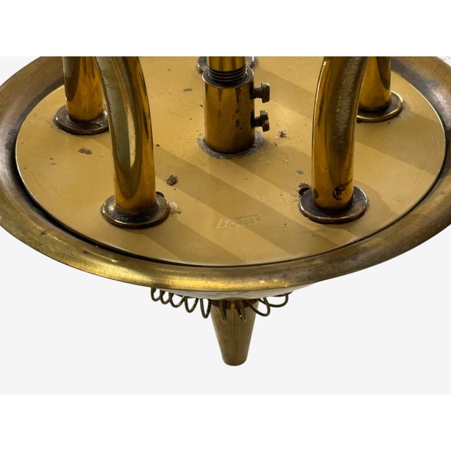 1950s Itsu, Finnish Modern, Snowflake Chandelier, Brass, Glass, Finland For Sale - Image 14 of 14