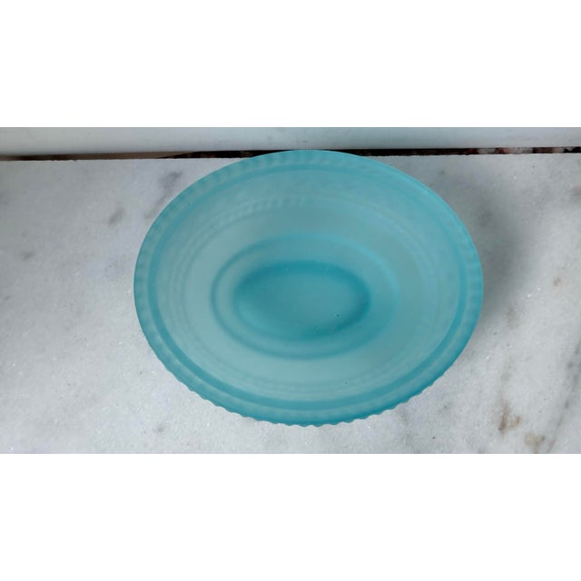 Glass Vintage Westmoreland Blue Satin Glass "Kissing Doves" Covered Candy Dish For Sale - Image 7 of 11