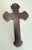 Antique 1800's French Bronze Patinated Metal Inlaid Wood Wall Crucifix Cross For Sale - Image 9 of 12