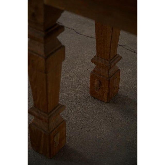 Mid-Century Carved Oak Bench, 1979 For Sale - Image 13 of 18