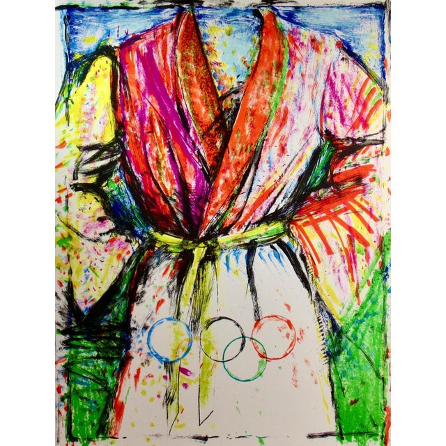 Jim Dine Jim Dine "Olympic Robe" Large Colors Lithograph 1988 Original Print For Sale - Image 4 of 6
