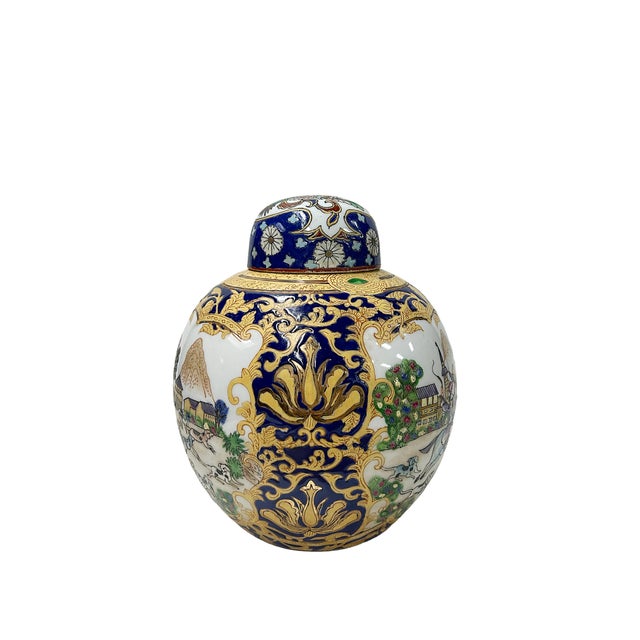 Elevate your collection with this exquisite, finely crafted lidded porcelain ginger jar, a stunning celebration of classic...