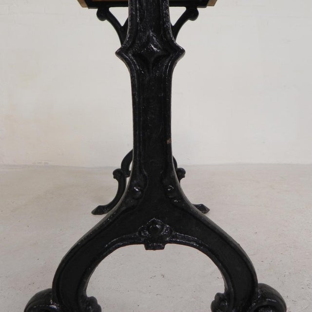 Bistro Table with Oak Top on a Cast Iron Frame, 1930s For Sale - Image 17 of 18