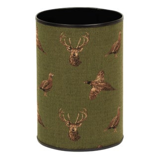Highland Green Tapestry Waste Bin For Sale