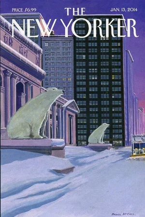 2014 New Yorker Magazine Cover, January 13 (Bruce McCall), Original Vintage Cover, Winter, New York City