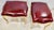 French Vintage French Louis XV Ottoman or Stool Ox Blood Red Italian Leather - A Pair For Sale - Image 3 of 5