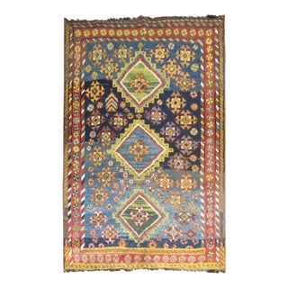 Antique Zabihi Collection Colorful Persian Gabbeh Rug - 5'5" x 6'7" For Sale