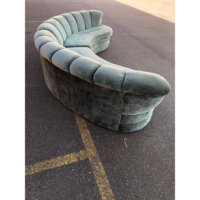 Vintage Curved Channel Back Velvet Sofa Two Piece Chairish