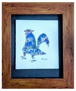 Pierre Bosco, Rooster, Mixed Media on Paper, 1960s