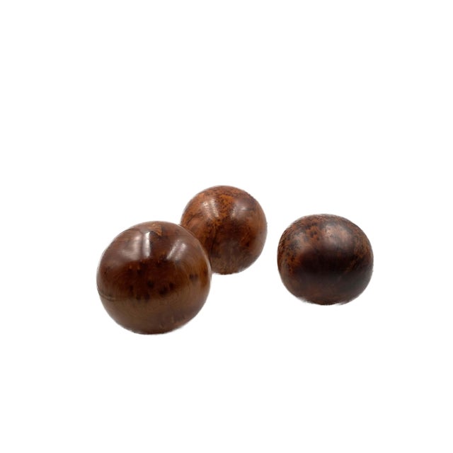 Set of 3 Wooden Spherical Sculptures, France 1960s For Sale - Image 13 of 13