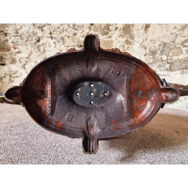 Large Antique Cast Iron Jardinière on Foot, France, 1900s For Sale - Image 10 of 12