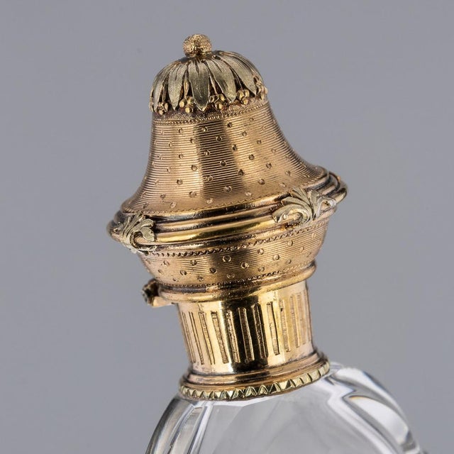 Metal 19th Century French 18k Gold Mounted Scent Perfume Bottle, 1890s For Sale - Image 7 of 16