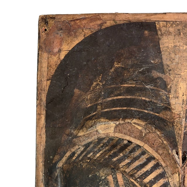 Wood 1970s American Brutalist Cubist Paper Mache Mask Wall Sculpture For Sale - Image 7 of 13