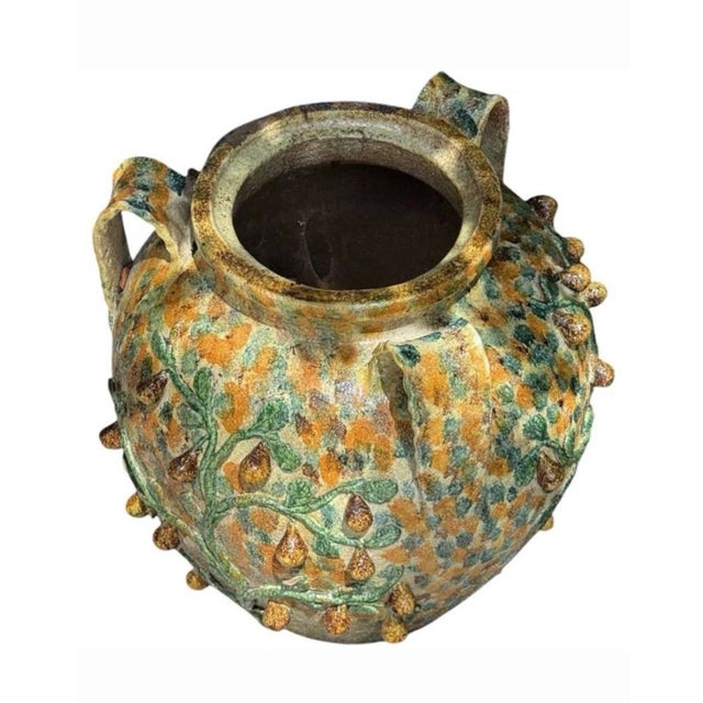 Italian Italian Majolica Three-Armed Pear Planter Vase For Sale - Image 3 of 12