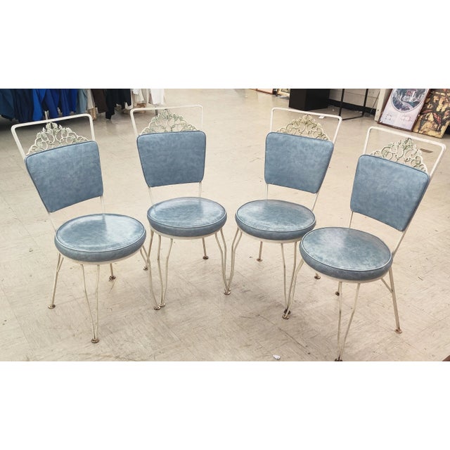 Metal Mid-Century Modern Antarenni Iron Chairs - Set of 4 For Sale - Image 7 of 8