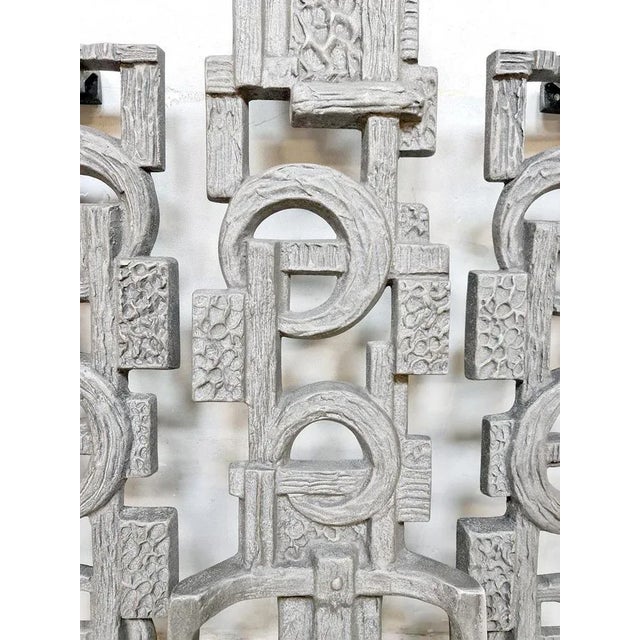 Brutalist Cast Iron Wall Decoration, 1950s For Sale - Image 4 of 7