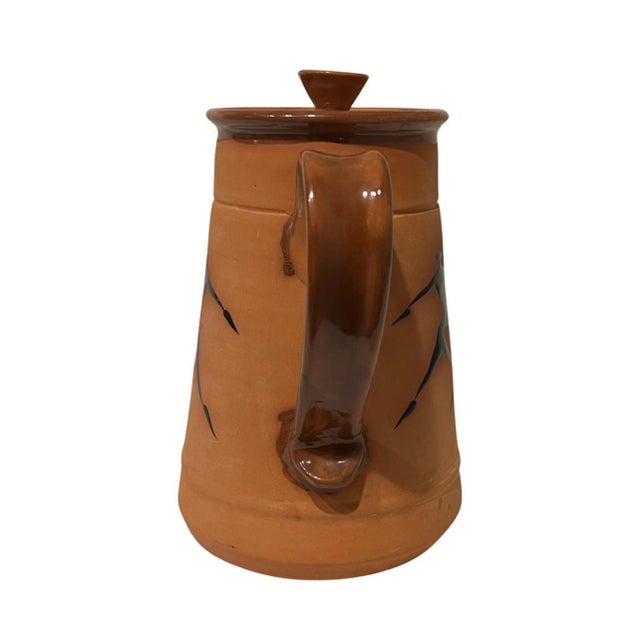 Ceramic Vintage Mid Century Modern African Tribe Hunting Ceramic Terra Cotta Teapot Vintage Gazelle For Sale - Image 7 of 10