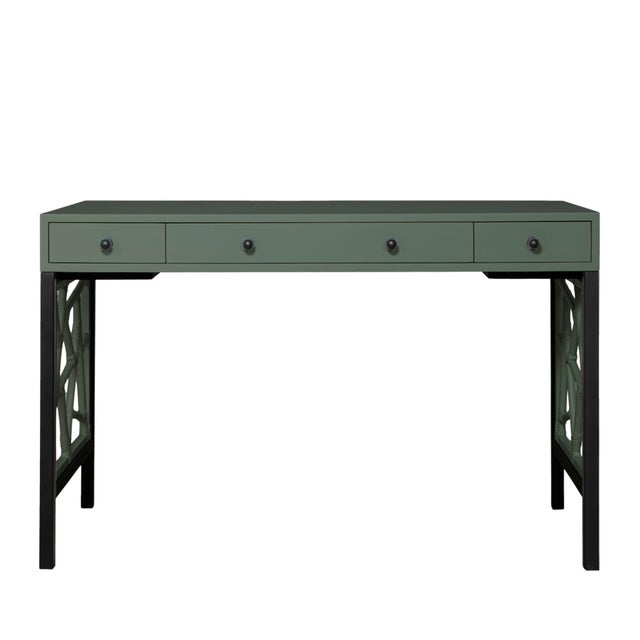 David Francis Tiffany Writing Desk - Evergreen For Sale - Image 4 of 9