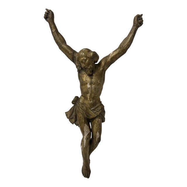 Christ in Carved and Gilded Wood, 19th Century For Sale