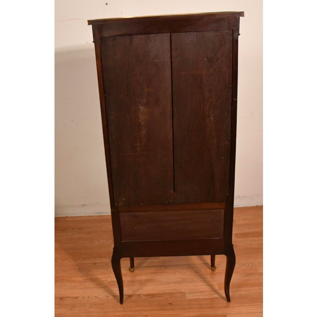 Antique Paul Sormani French Louis XV Mahogany Inlay Display Cabinet Vitrine For Sale - Image 15 of 18