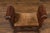 Early 20th Century Petite English 1920s X-Form Leather Stool with Out-Scrolling Arms and Nailheads For Sale - Image 5 of 11