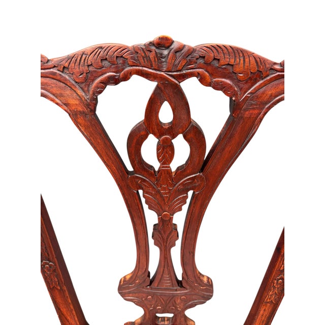 Midcentury Chippendale Style Chairs, Set of 4 For Sale - Image 4 of 12