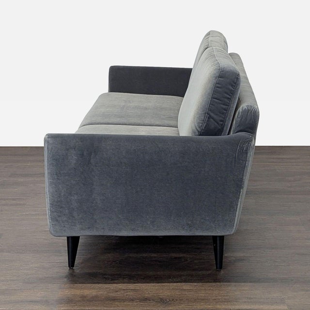 Modern Sits for Crate and Barrel 3-Seat Dark Gray Sofa For Sale - Image 3 of 9