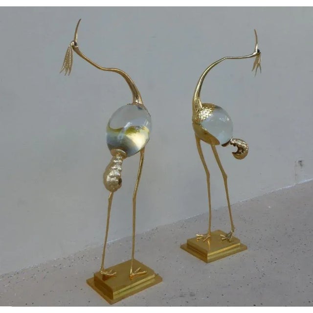 1970s Italian Franco Lapini Gold Gilt Bird Figurines - a Pair For Sale - Image 4 of 11
