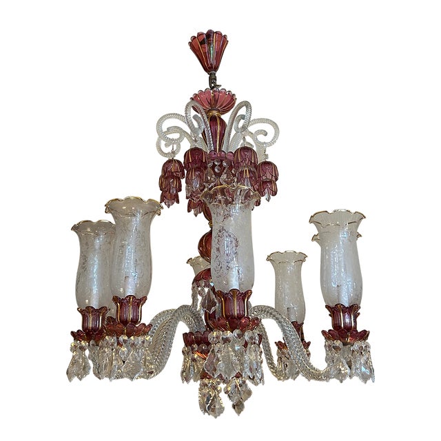 Antique Venetian Glass Chandelier For Sale