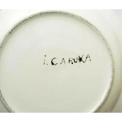 Porcelain Plate of Girl in Folk Costume with Salmon, 2000s For Sale - Image 3 of 4