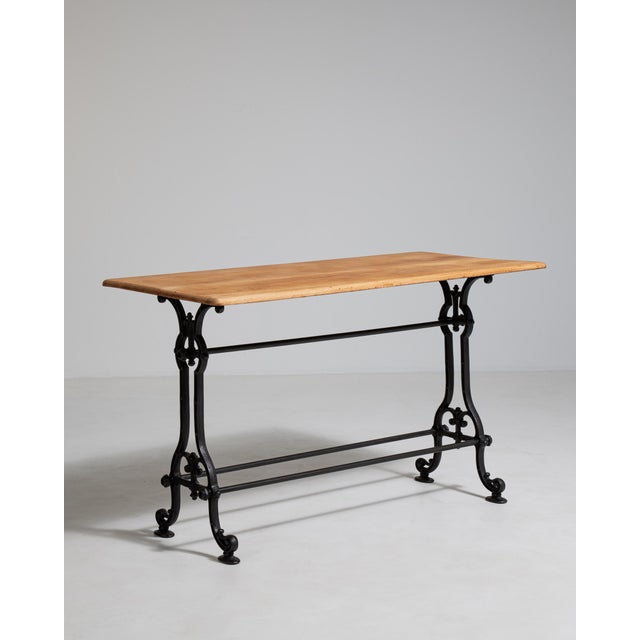 French Cast Iron Bistro Table, Antique, France, Early 20th Century For Sale - Image 3 of 13
