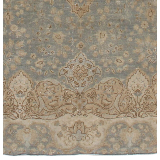 Antique Circa 1920 Subdued Distressed Tabriz Hand Woven Rug 6ft 5in X 10ft 2in For Sale - Image 4 of 11