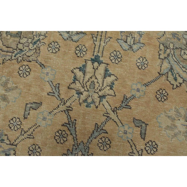 Pink Tabriz Rug 10′ X 12’2” Pink Wool Vintage Distressed Hand-Knotted Carpet For Sale - Image 8 of 15